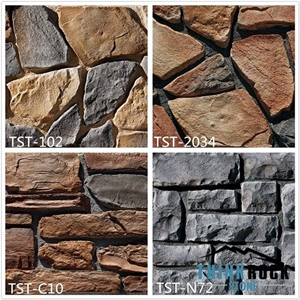 Multicolor Art Stone Stacked Stone Veneer Siding Panels