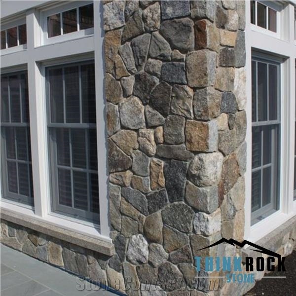 Multicolor Art Stone Stacked Stone Veneer Siding Panels