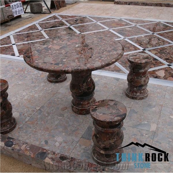 Multicolor Chinese Chocolate Natural Compound Stone Office Table