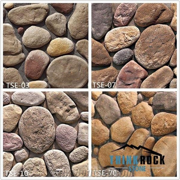 Multicolor Eco Cobble Stone Decorative Stone with River Rock Veneer