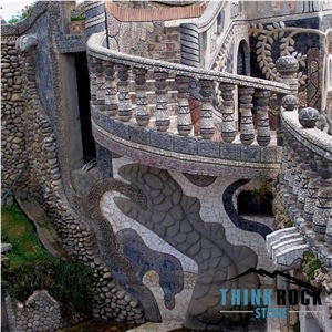 Multicolor Eco Cobble Stone Decorative Stone with River Rock Veneer