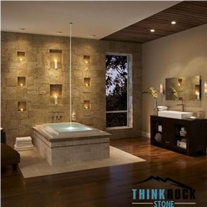 Multicolor Eco Travertine Building Material Of Patio Stone Pool Coping