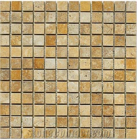 Multicolor Travertine Mosaics for Backsplash Kitchen Floor, Bathroom