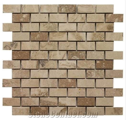 Multicolor Travertine Mosaics for Backsplash Kitchen Floor, Bathroom