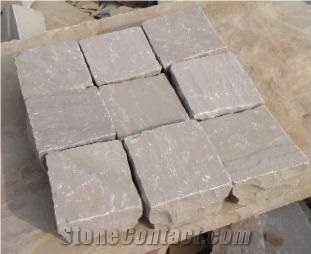 Natural Raj Green Sandstone Paving Slab&Cobblestone Driveway