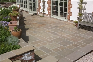 Natural Raj Green Sandstone Paving Slab&Cobblestone Driveway
