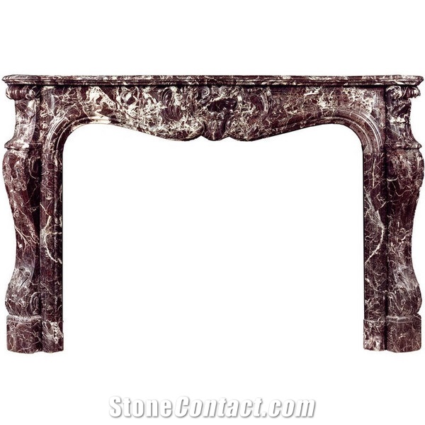 Rosa Levanto Red Marble Rosso Levanto Fireplace- Thinkrock Stone
