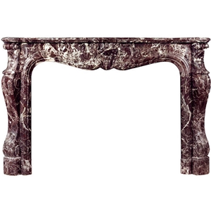 Rosa Levanto Red Marble Rosso Levanto Fireplace- Thinkrock Stone
