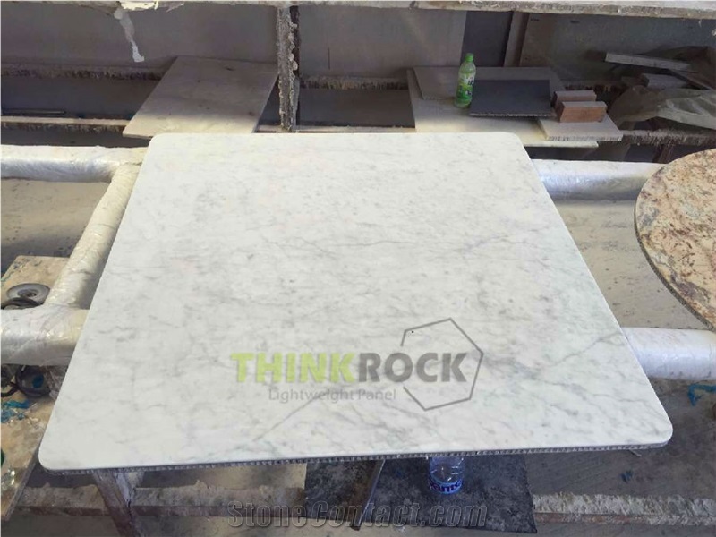 White Marble Composite with Honeycomb Panel as Work/ Coffee Top