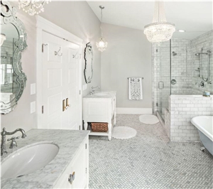 White Marble Mosaic for Floor Tiles