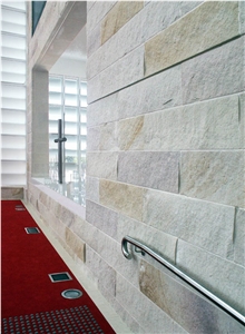 White Pink Sandstone Castle Stone Wall Pavers Manufacture