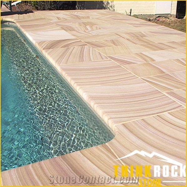White Pink Sandstone Castle Stone Wall Pavers Manufacture