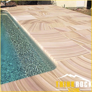 White Pink Sandstone Castle Stone Wall Pavers Manufacture