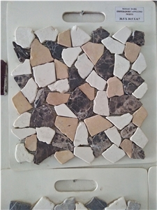 Chipped Marble Mosaic Glued On Net