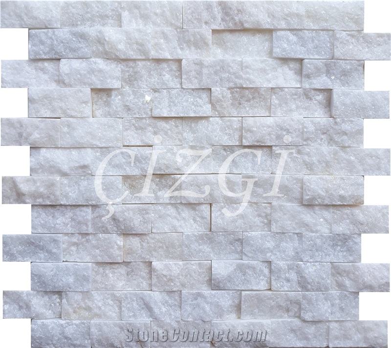 Wsf031 White Marble Split Mosaic