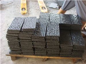 Basalt Waterflow Finish, G684 Serrated Finish, Profiled Black Basalt Basalt Waterflow Finish, G684 Serrated Finish, Profiled Black Basalt