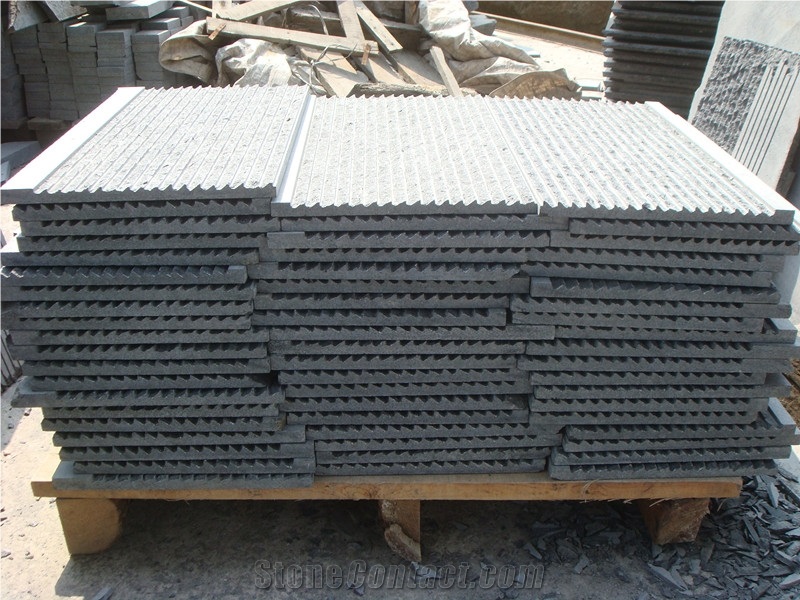 Basalt Waterflow Finish, G684 Serrated Finish, Profiled Black Basalt