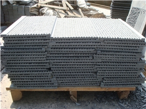 Basalt Waterflow Finish, G684 Serrated Finish, Profiled Black Basalt