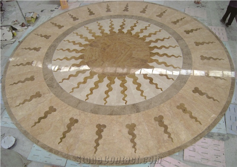 Lobby Floor Waterjet,Round Floor Medallions,Marble Design Madellions
