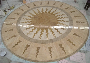Lobby Floor Waterjet,Round Floor Medallions,Marble Design Madellions