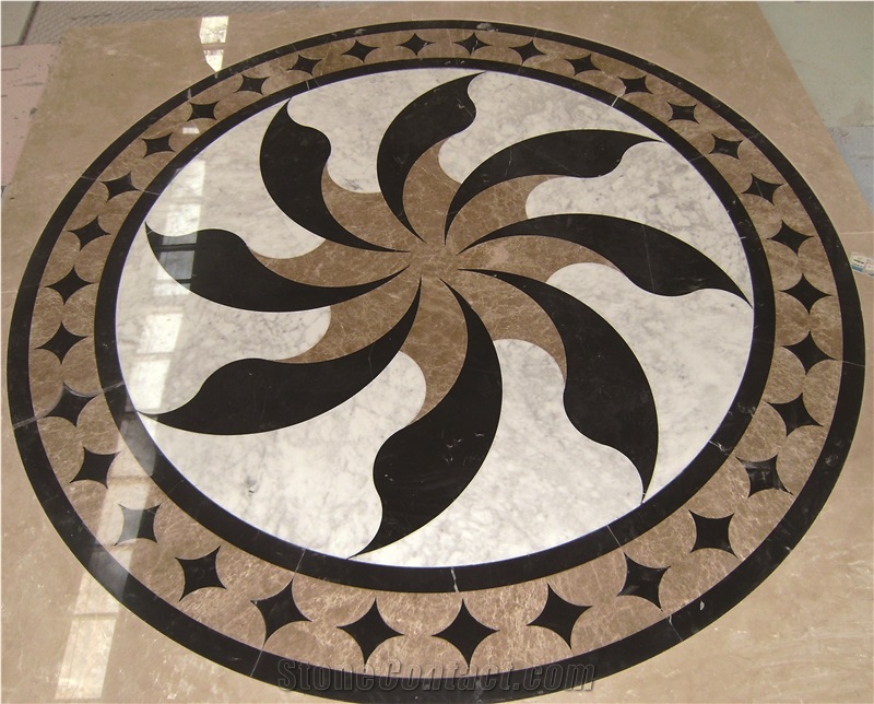 Lobby Floor Waterjet,Round Floor Medallions,Marble Design Madellions