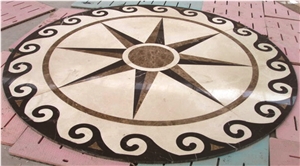 Lobby Floor Waterjet,Round Floor Medallions,Marble Design Madellions