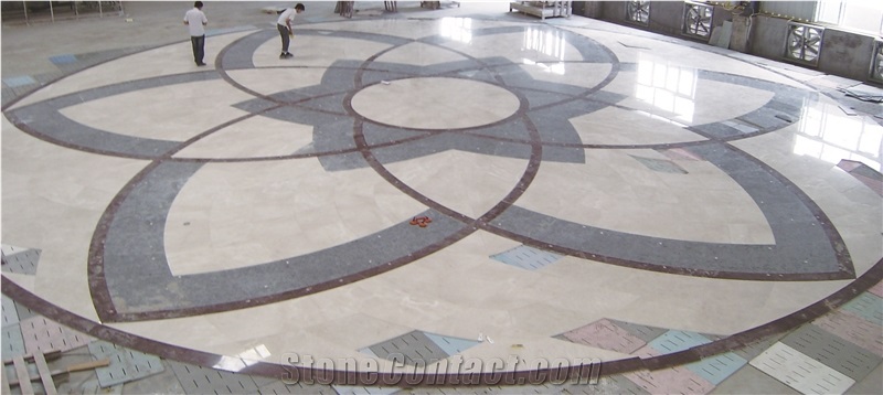 Lobby Floor Waterjet,Round Floor Medallions,Marble Design Madellions