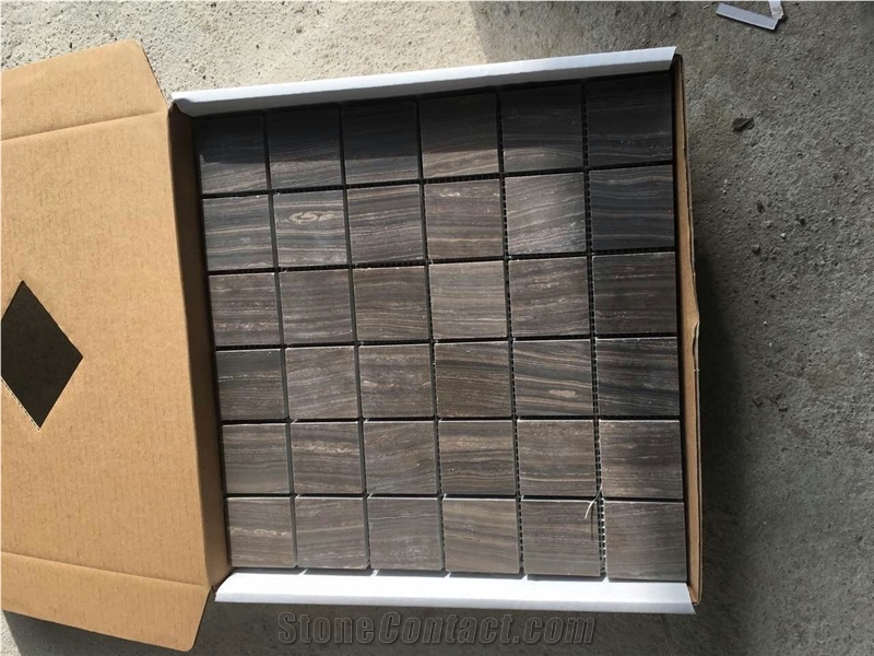 Tobacco Brown Mosaic Tile,Brown Limestone Mosaic,Limestone Mosaic Wall