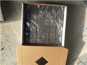 Tobacco Brown Mosaic Tile,Brown Limestone Mosaic,Limestone Mosaic Wall