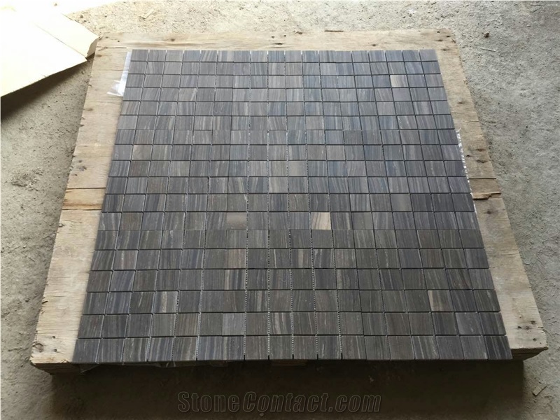 Tobacco Brown Mosaic Tile,Brown Limestone Mosaic,Limestone Mosaic Wall