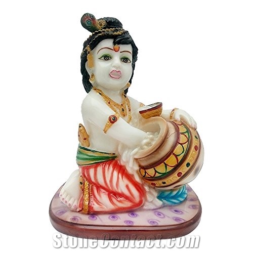 Baal Gopal White Marble Statues