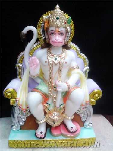 Bajrangbali White Marble Statues