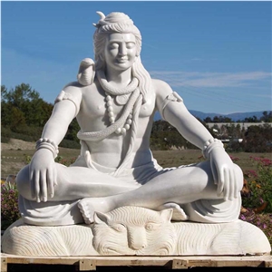 Mahadev White Marble Statues