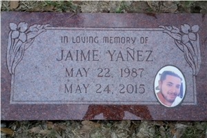 Pink Granite Slant Headstones and Slant Monuments