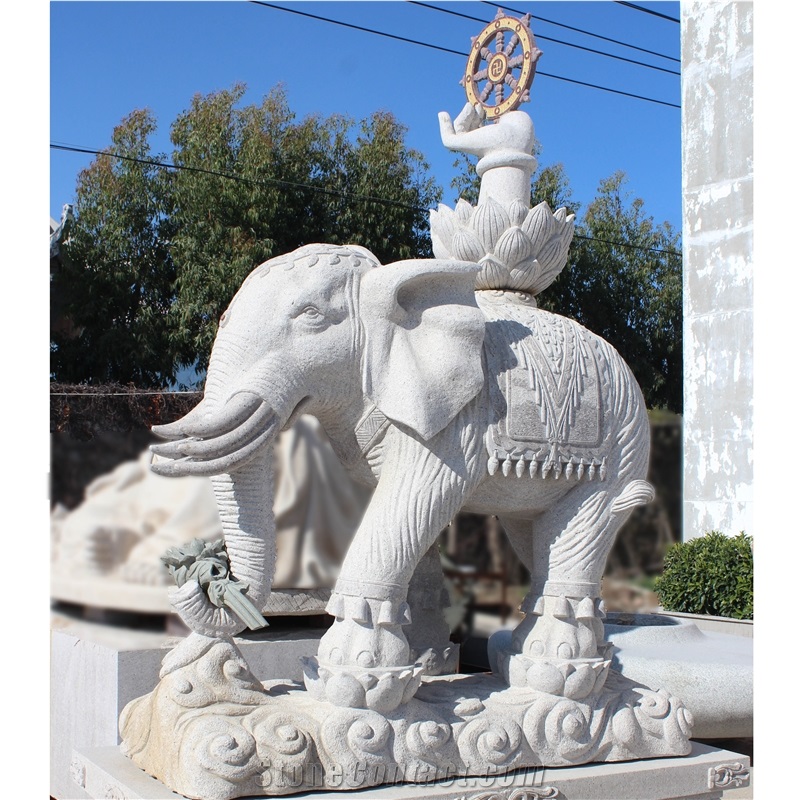 Factory Wholesale Stone Carving Elephant Sculpture