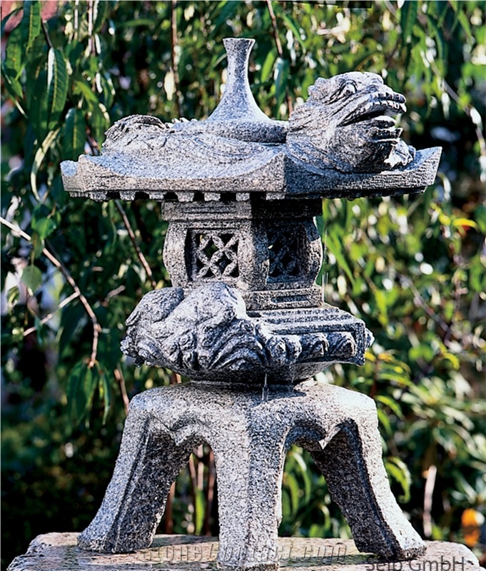Lantern Ryutsuki Rokkaku Yukimi 75 Cm, Grey Granite