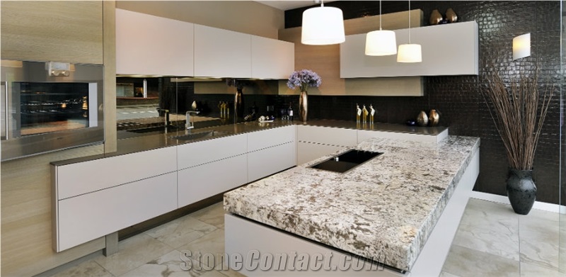 30mm Juperana Torrone Granite Peninsula with 100mm Mitred Edge