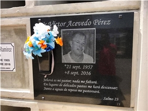 Negro Tundra Granite Cremation Columbarium Plaques