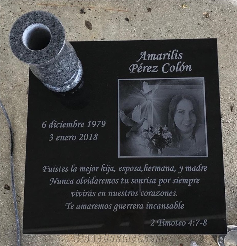 Negro Tundra Granite Cremation Columbarium Plaques