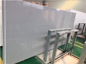 Light Grey Starlight Quartz Tiles Quartz Stone Slabs Stone Flooring
