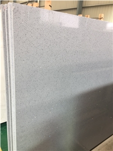 Light Grey Starlight Quartz Tiles Quartz Stone Slabs Stone Flooring