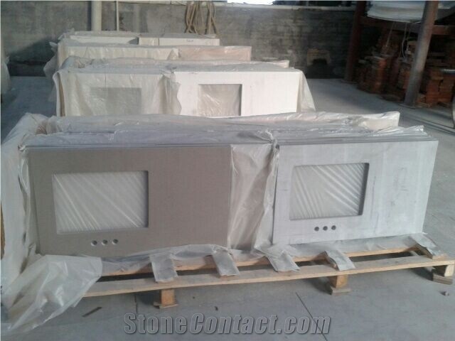 Light Grey Starlight Quartz Tiles Quartz Stone Slabs Stone Flooring