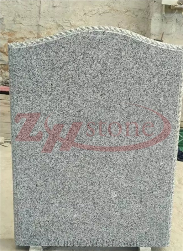 Polished Crystal White Granite Arch Rope Design Simple Gravestone