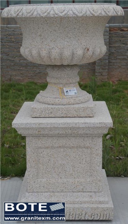 G682 Golden Yellow Granite Flower Pots Planters Garden Decoration