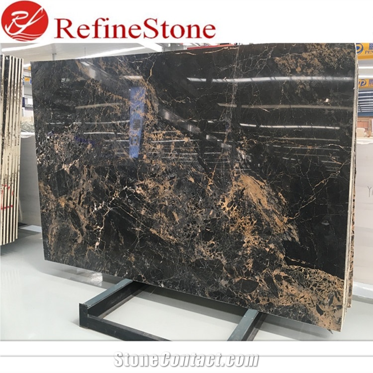 Bashu Bamboo Grain Black Marble Tile Slab