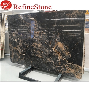 Bashu Bamboo Grain Black Marble Tile Slab