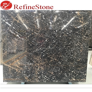 Bashu Bamboo Grain Black Marble Tile Slab