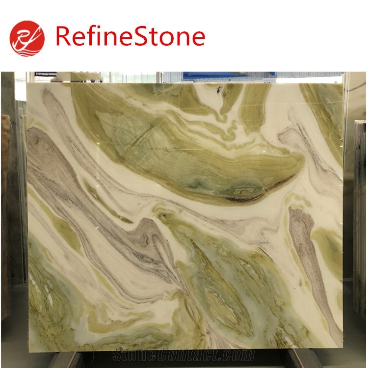 Ink Dan Green Jade Marble Slab