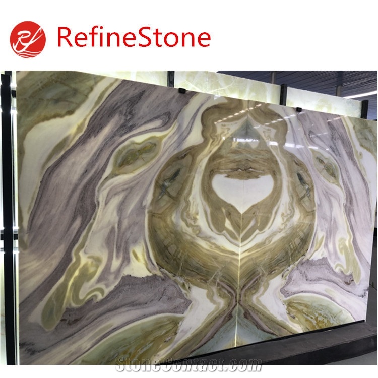 Ink Dan Green Jade Marble Slab