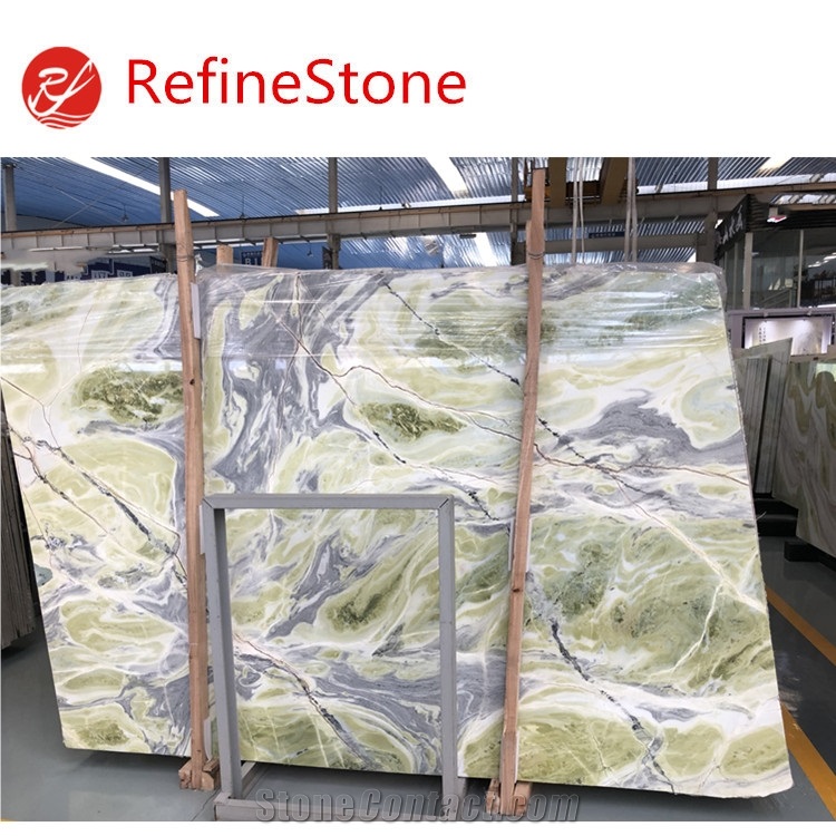 Ink Dan Green Jade Marble Slab